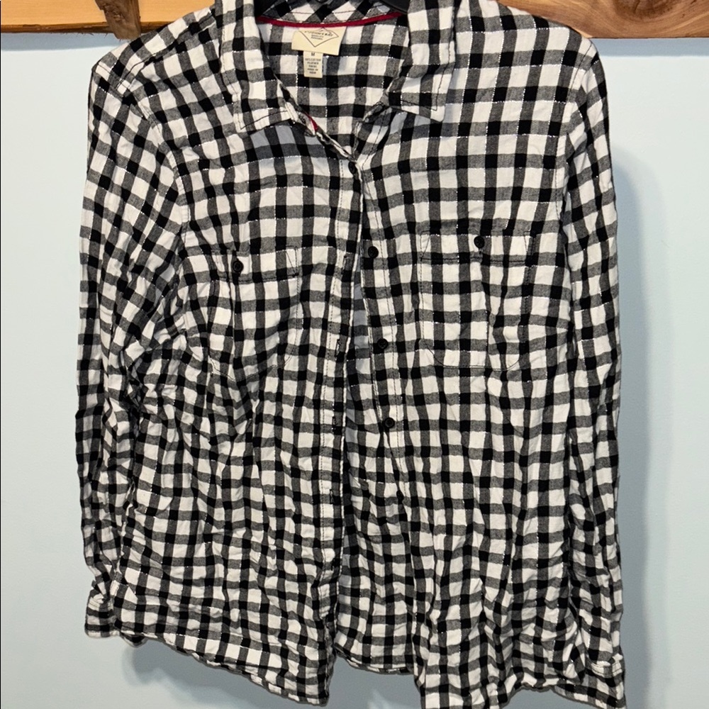 Old Navy Black and White Plaid Shirt